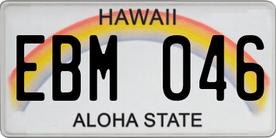 HI license plate EBM046