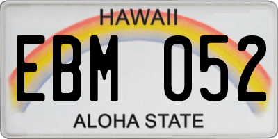 HI license plate EBM052