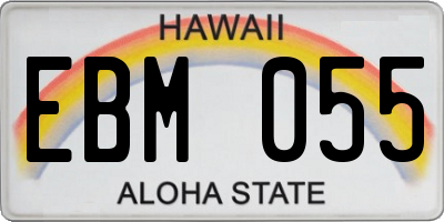 HI license plate EBM055
