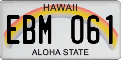HI license plate EBM061
