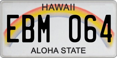 HI license plate EBM064