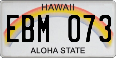 HI license plate EBM073