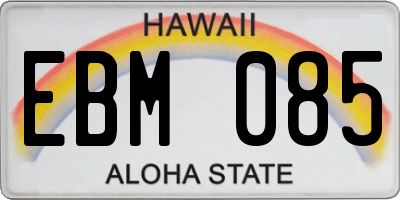 HI license plate EBM085