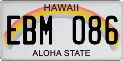 HI license plate EBM086