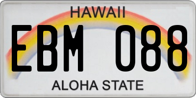 HI license plate EBM088