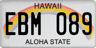 HI license plate EBM089