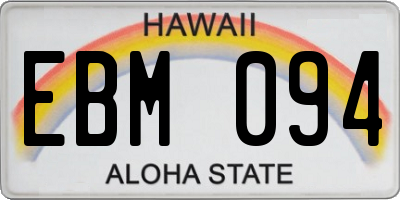 HI license plate EBM094