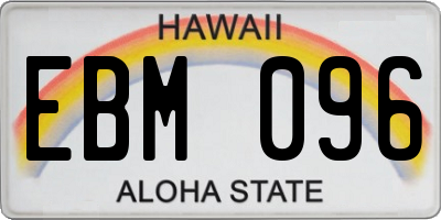 HI license plate EBM096