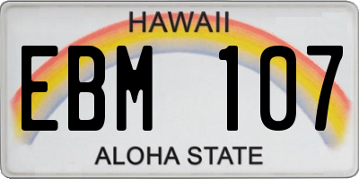 HI license plate EBM107