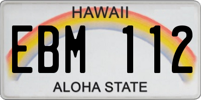 HI license plate EBM112