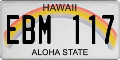 HI license plate EBM117