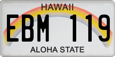 HI license plate EBM119