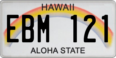 HI license plate EBM121