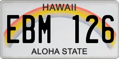 HI license plate EBM126