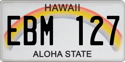 HI license plate EBM127
