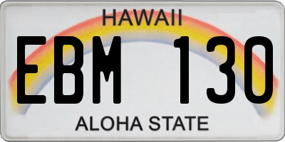 HI license plate EBM130