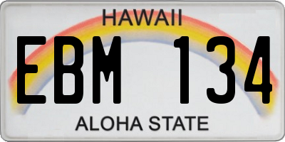 HI license plate EBM134
