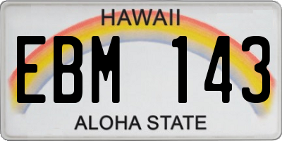 HI license plate EBM143
