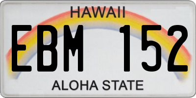 HI license plate EBM152