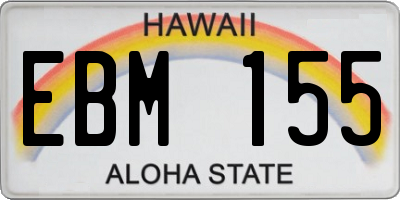 HI license plate EBM155