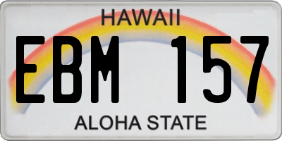 HI license plate EBM157