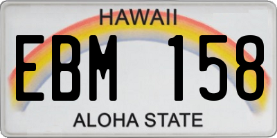 HI license plate EBM158