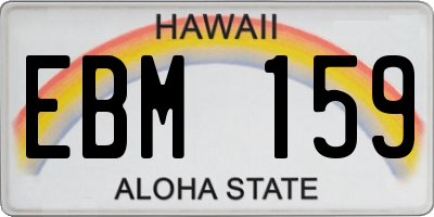 HI license plate EBM159