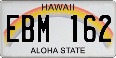 HI license plate EBM162