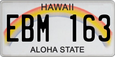 HI license plate EBM163