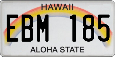 HI license plate EBM185