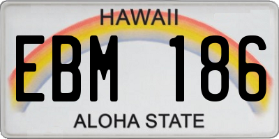 HI license plate EBM186