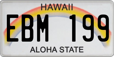 HI license plate EBM199