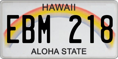 HI license plate EBM218