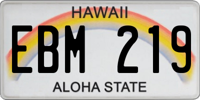 HI license plate EBM219