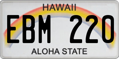 HI license plate EBM220