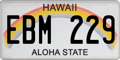 HI license plate EBM229