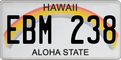 HI license plate EBM238