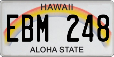 HI license plate EBM248