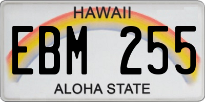 HI license plate EBM255