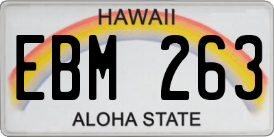 HI license plate EBM263