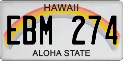 HI license plate EBM274
