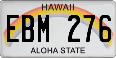 HI license plate EBM276
