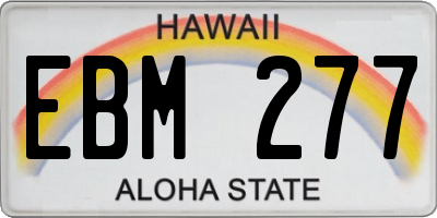 HI license plate EBM277