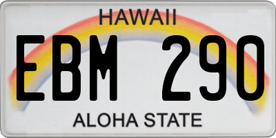 HI license plate EBM290