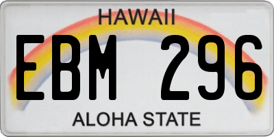 HI license plate EBM296