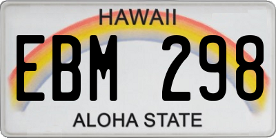 HI license plate EBM298