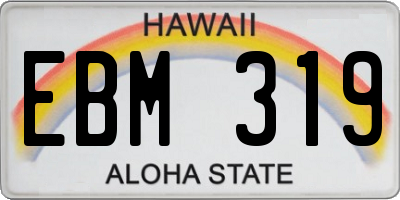 HI license plate EBM319