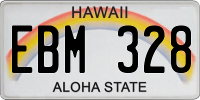 HI license plate EBM328
