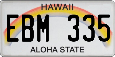 HI license plate EBM335