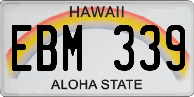 HI license plate EBM339